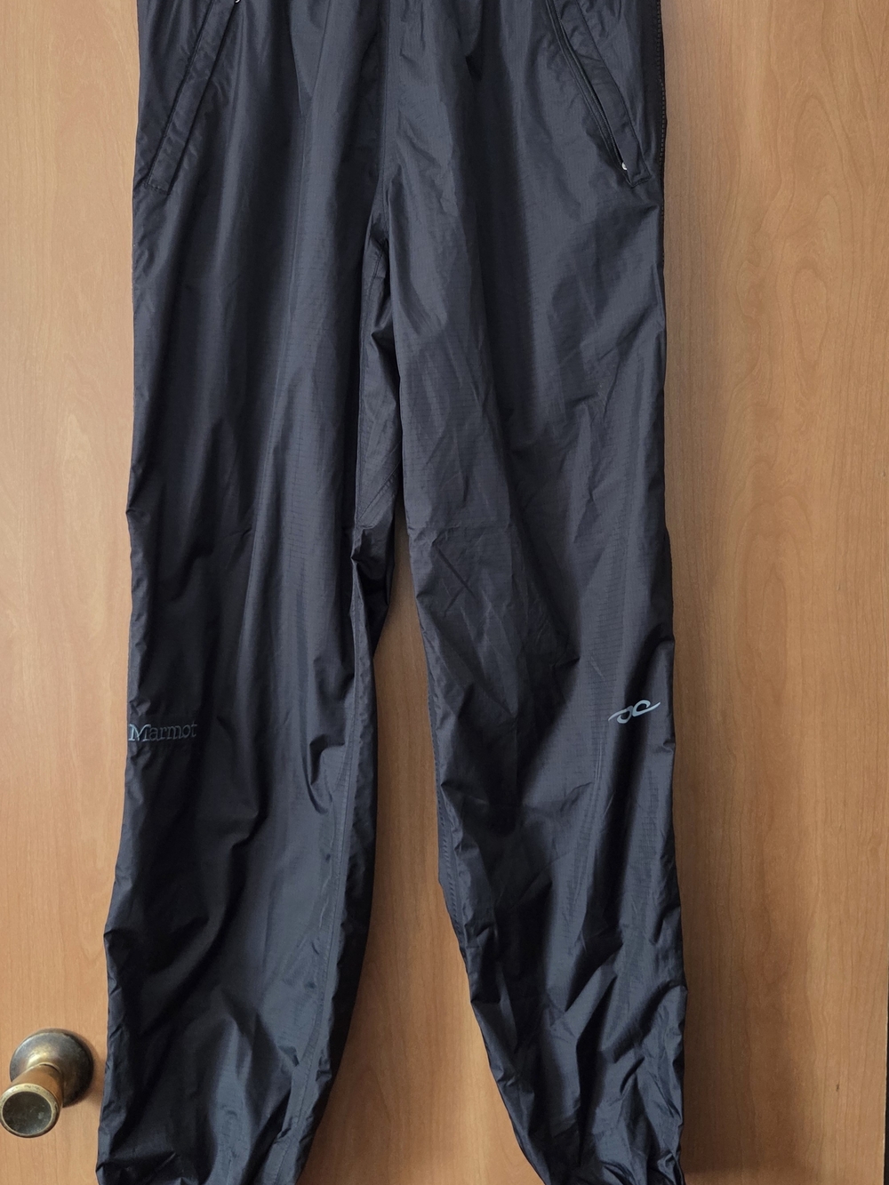 MARMOT Black Lightweight Packable Track Pants Waterproof Easy To Pack Size L